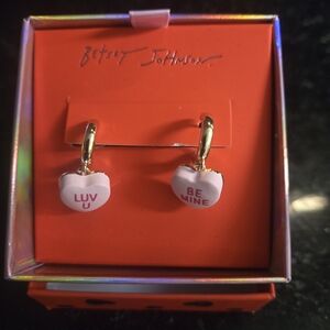 Betsey Johnson Heart Earrings